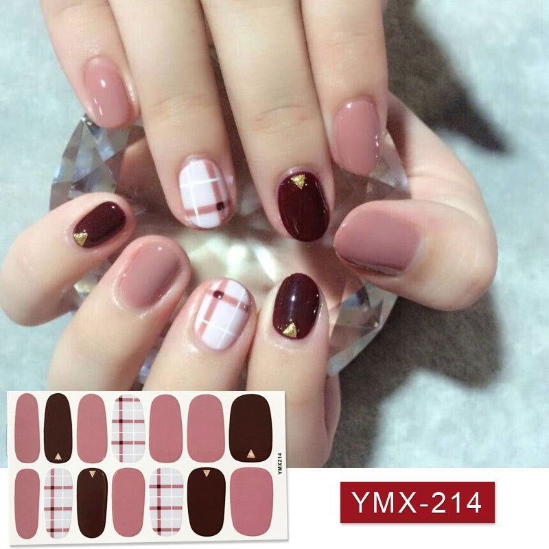 14tips/sheet Hot Colors Series Classic Collection Manicure Nail Polish Strips Nail Wraps,Full Nail Sheet DIY nail art decoration nail decal stickers DailyAlertDeals   