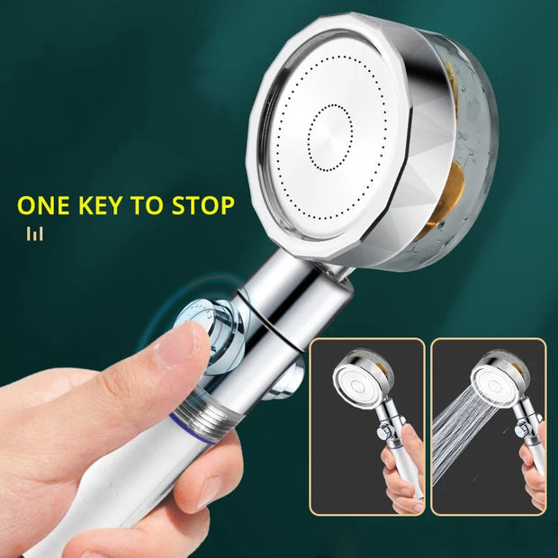 Strong Pressurization Spray Nozzle Water Saving  Rainfall 360 Degrees Rotating With Small Fan Washable Hand-held Shower Head Hand Shower DailyAlertDeals   