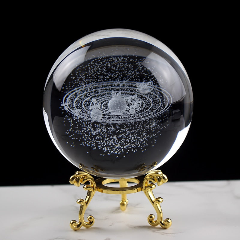 Newfashioned 3D Crystsal Solar System Ball Laser Engraved Planets Glass Sphere Cosmic Model Globe Home Decoration Astronomy Gift 0 DailyAlertDeals 60mm metal G base 