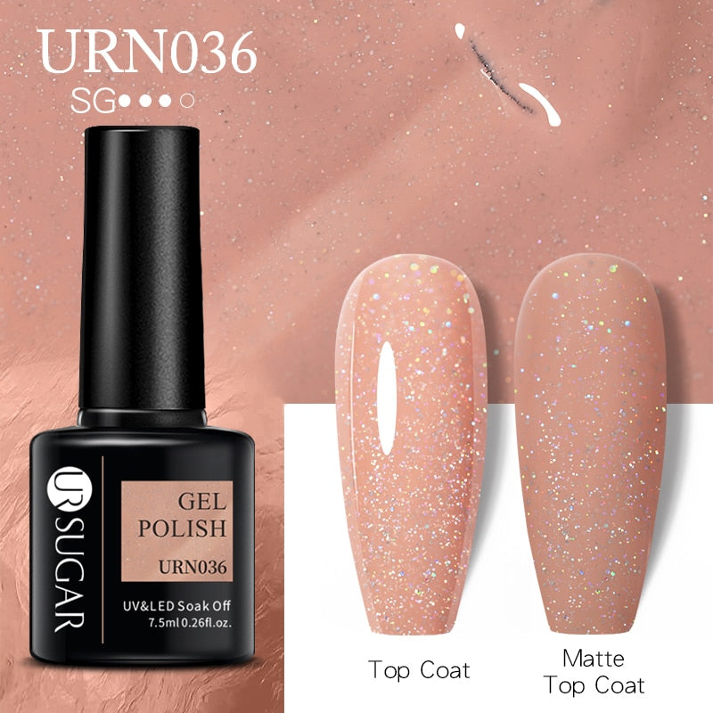 UR SUGAR 7.5ml Dark Purple Gel Nail Polish Soak Off UV LED Semi Permanent Gel Varnishes Manicure Nails Art Matte Top Coat Needed nail polish DailyAlertDeals URN036  