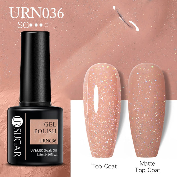 UR SUGAR 7.5ml Dark Purple Gel Nail Polish Soak Off UV LED Semi Permanent Gel Varnishes Manicure Nails Art Matte Top Coat Needed nail polish DailyAlertDeals URN036  