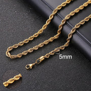 Vnox Cuban Chain Necklace for Men Women, Basic Punk Stainless Steel Curb Link Chain Chokers,Vintage Gold Tone Solid Metal Collar 0 DailyAlertDeals 5mm Gold Rope 45cm 