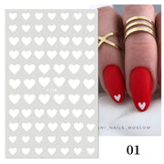 The New Heart Love Design Gold Sliver 3D Nail Art Sticker English Letter French Striping Lines Trasnfer Sliders Valentine Decor Nail Stickers DailyAlertDeals 28  