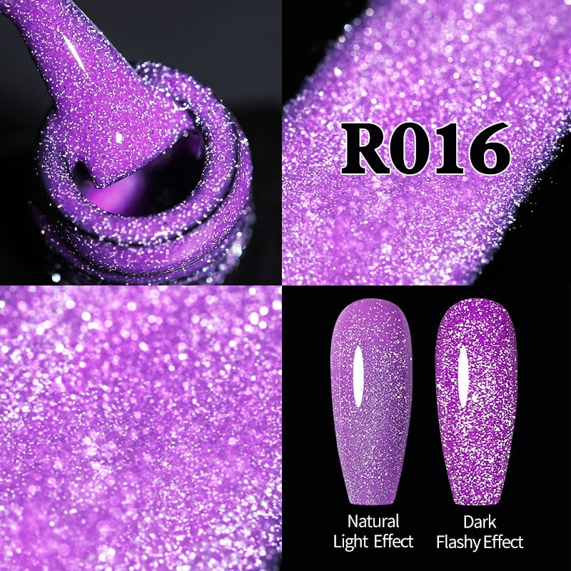 UR SUGAR Sparkling Gel Nail Polish Reflective Glitter Nail Gel Semi Permanent Nail Art Varnish For Manicures Need Base Top Coat 0 DailyAlertDeals Flashy Fluorescent16  