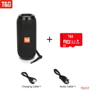 T&amp;G TG117 Portable Bluetooth Speaker Wireless Bass Column Waterproof Outdoor Music Vibro Speakers TF Card Subwoofer Loudspeaker 0 DailyAlertDeals China Black TF Card Speaker