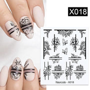 Harunouta Leaves Flowers Tree Water Decals Slider For Nails Spring Flower Butterfly Snake Design Stickers Nail Art Decoration Nail Stickers DailyAlertDeals X018  