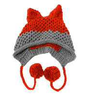 BomHCS Cute Fox Ears Beanie Winter Warm 100% Handmade Knit Hat 0 DailyAlertDeals Red Gray  