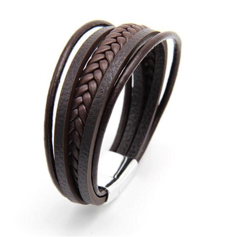 ZOSHI Trendy Genuine Leather Bracelets Mens Multilayer Braided Rope Bracelets Male Female Bracelets Retro Jewelry Mens Multilayer Braided Rope Bracelets DailyAlertDeals H22074 China 