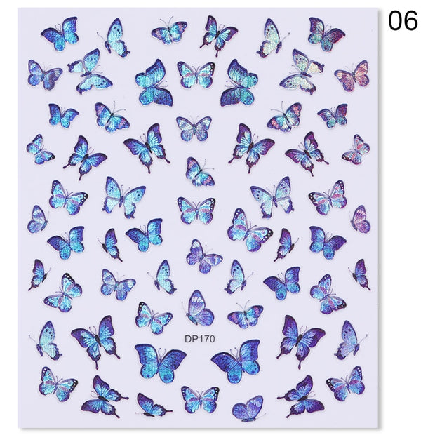 Nail Blue Butterfly Stickers Flowers Leaves Self Adhesive Decals 3D Transfer Sliders Wraps Manicure Foils DIY Decorations Tips 0 DailyAlertDeals 26  