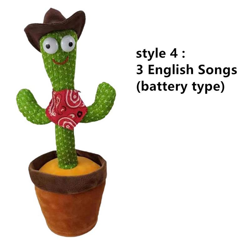 Lovely Talking Toy Dancing Cactus Toy Singing Talking & Repeating Toy Kawaii Cactus Toys for Children singing toys for children DailyAlertDeals Style 4  
