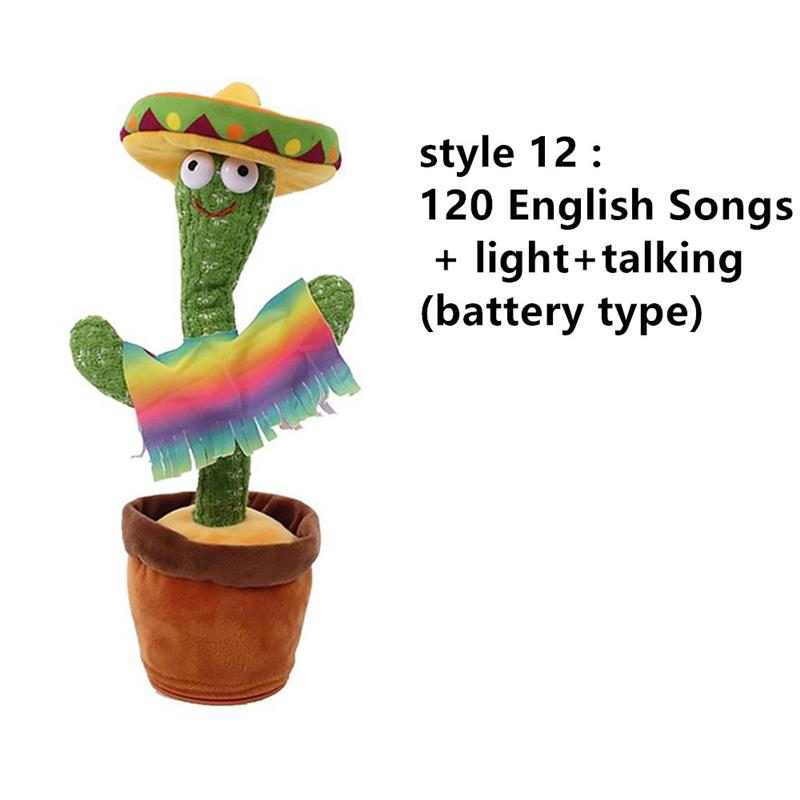 Lovely Talking Toy Dancing Cactus Doll Speak Talk Sound Record Repeat Toy Kawaii Cactus Toys Children Home Decor Accessories 0 DailyAlertDeals Style 12  