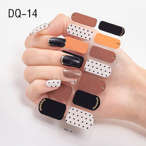 Lamemoria 1pc 3D Nail Slider Beauty Nail Stickers Shining Wave Line Decals Adhesive Manicure Tips Salon Nail Art Decorations nail decal stickers DailyAlertDeals DQ14  
