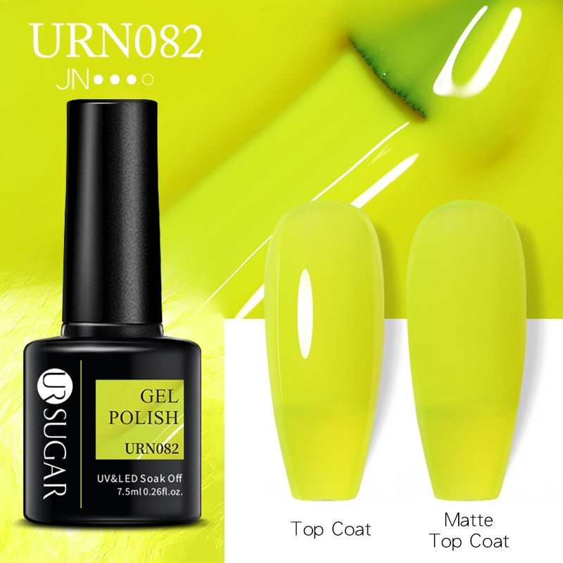 UR SUGAR 7.5ml Dark Purple Gel Nail Polish Soak Off UV LED Semi Permanent Gel Varnishes Manicure Nails Art Matte Top Coat Needed nail polish DailyAlertDeals URN082  