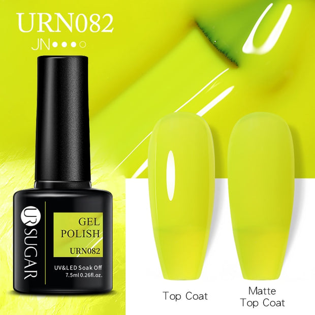 UR SUGAR 7.5ml Dark Purple Gel Nail Polish Soak Off UV LED Semi Permanent Gel Varnishes Manicure Nails Art Matte Top Coat Needed nail polish DailyAlertDeals URN082  