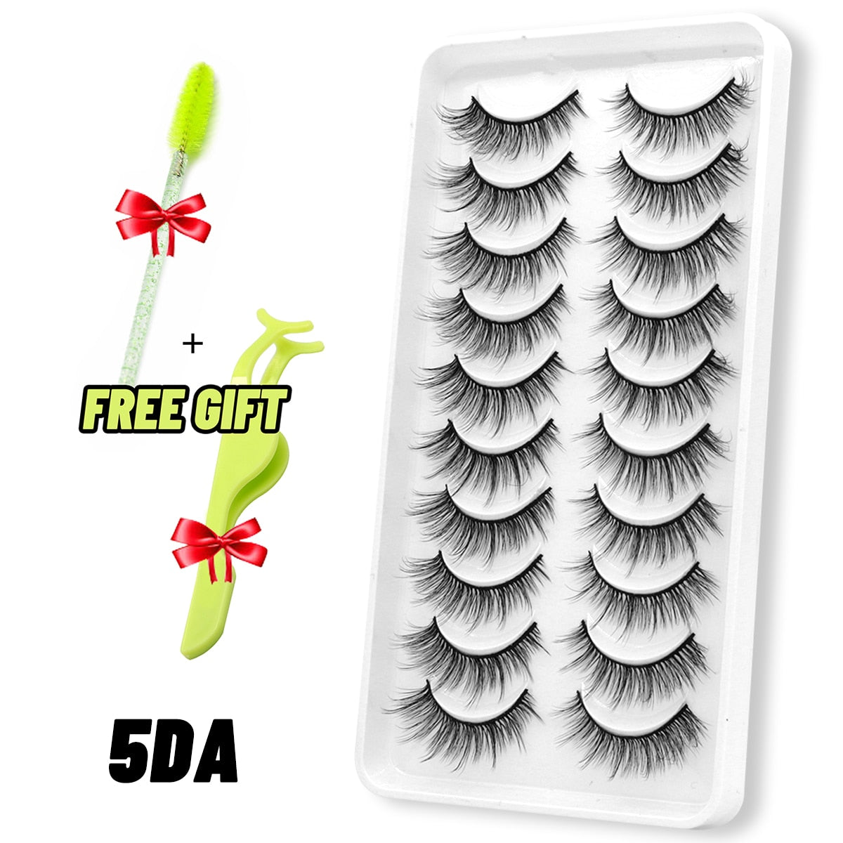 GROINNEYA Eyelashes 3D Mink Lashes Fluffy Soft Wispy Natural Cross Eyelash Extension Reusable Lashes Mink False Eyelashes Makeup 0 DailyAlertDeals 10pairs-5DA France 