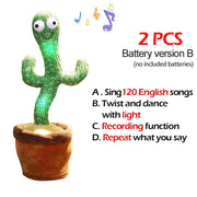 Lovely Talking Wiggle Dancing Cactus Doll Repeat English Songs Plush Cactus Toys for Babies Christmas Toy Gift Lovely Talking Toy Dancing Cactus Doll DailyAlertDeals Style11 English Song USA 