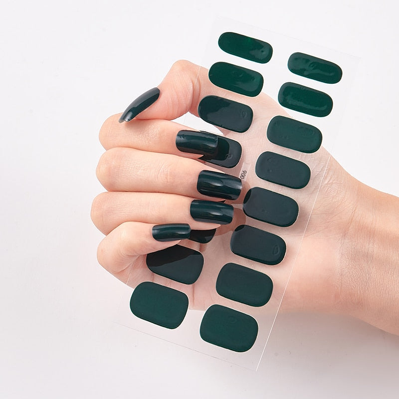 16 Tips/Sheet Nailart Nailart Sticker Nail Tips Manicure Decoracion Fashion Nail Polish Self Adhesive Nail Sticker Creative nail decal stickers DailyAlertDeals CS-06  
