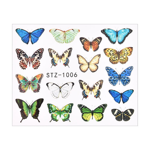 3D Watercolor Butterflies Sliders Nail Art Water Transfer Decal Sticker Blue Valentine&#39;s Day Nail Decoration Tattoo Manicure 0 DailyAlertDeals TA628  