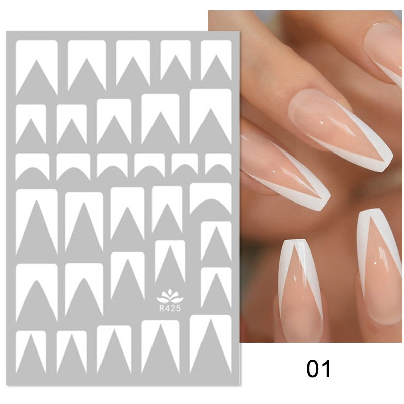 1PC Silver Gold Lines Stripe 3D Nail Sticker Geometric Waved Star Heart Self Adhesive Slider Papers Nail Art Transfer Stickers 0 DailyAlertDeals style 40  