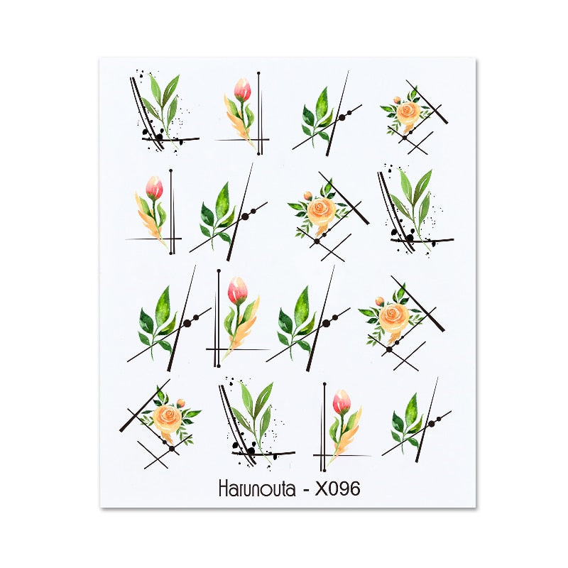 Harunouta Valentine Love Heart Line Dsign Water Nail Stickers Gold Black Leaves Flower Geometrics Slider For Nail Art Decoration Nail Stickers DailyAlertDeals X096 1  