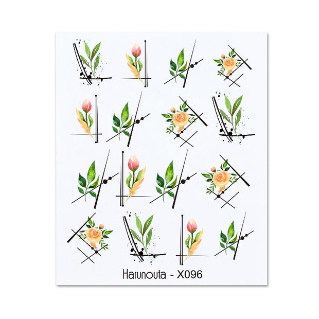 Harunouta Gold Black Tropical Plants Water Decals Stickers Leaves Flower Geometrics Slider For Nails Summer Nail Art Decoration 0 DailyAlertDeals X096 1  