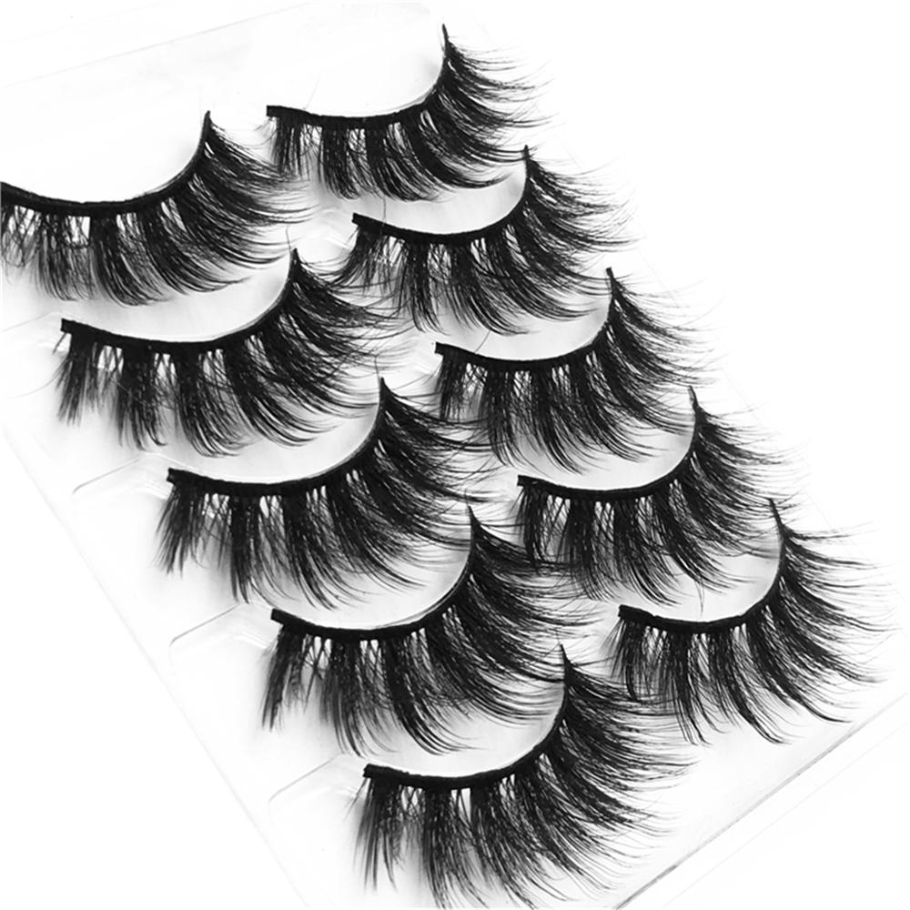 5/8 Pairs 20mm Mink Lashes 3D Natural False Eyelashes Fluffy Faux Mink Eyelashes Wispies Long Extension Eyelashes Pack Maquiagem  DailyAlertDeals 003 China 