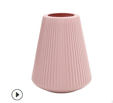 Morandi Plastic Vase Living Room Decoration Ornaments Modern Origami Plastic Vases for Flower Arrangements Home Decoration Plastic Vases Flower Pots DailyAlertDeals 3616 pink  