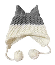 BomHCS Cute Fox Ears Beanie Winter Warm 100% Handmade Knit Hat 0 DailyAlertDeals LightGrey White  