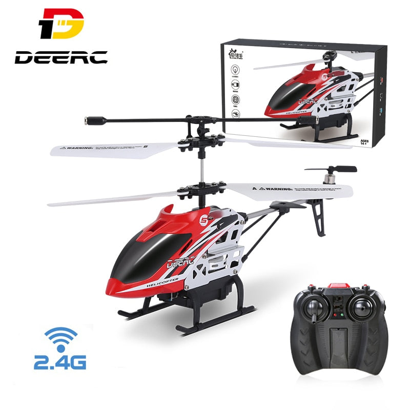 DEERC RC Helicopter 2.4G Aircraft 3.5CH 4.5CH RC Plane With Led Light Anti-collision Durable Alloy Toys For Beginner Kids Boys kids toy DailyAlertDeals   