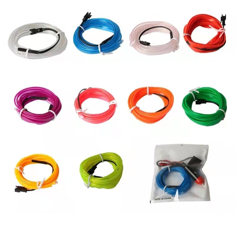 1M/3M/5M neon Car Interior Lighting LED Strip String Neon Strip For Auto DIY Flexible Long Last Car LED Light String neon Car Interior Lighting LED Strip DailyAlertDeals   