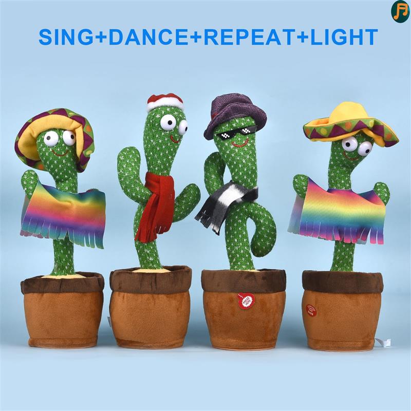 Lovely Talking Toy Dancing Cactus Toy Singing Talking & Repeating Toy Kawaii Cactus Toys for Children singing toys for children DailyAlertDeals   