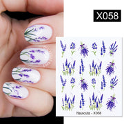 Harunouta French Flower Vine Water Decals Spring Summer Leopard Alphabet Leaves Charms Sliders Nail Art Stickers Decorations Tip Nail Stickers DailyAlertDeals X058  