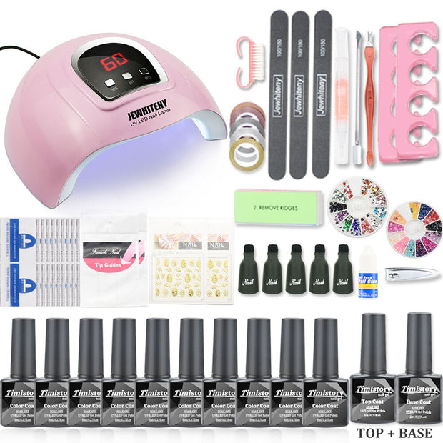 Nail Set 120/72/54/6W UV LED Nail LAMP For Manicure Gel Nail Polish Set Kit Varnish Electric Nail Drill Manicure Nail Art Tools Electric Manicure Drill & Accessory DailyAlertDeals SUNX4 SET 2 China 