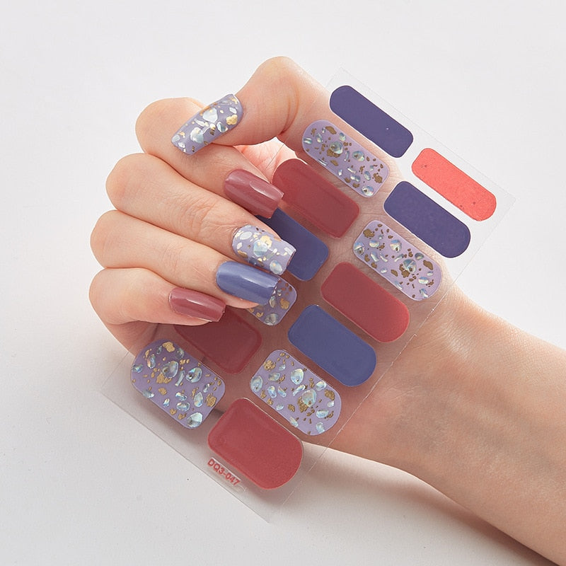 Patterned Nail Stickers Wholesale Supplise Nail Strips for Women Girls Full Beauty High Quality Stickers for Nails Decal stickers for nails DailyAlertDeals DQ3-47  