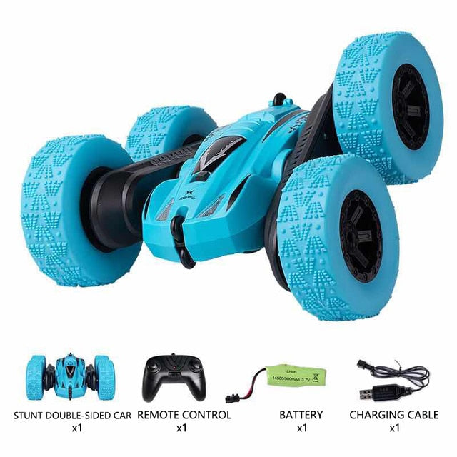 4WD RC Car 2.4G Radio Remote Control Car 1:24 Double Side RC Stunt Cars 360° Reversal Vehicle Model Toys For Children Boy RC Stunt Cars 360° Reversal Vehicle Model Toys For Children Boy DailyAlertDeals S628 Blue 1B United States 