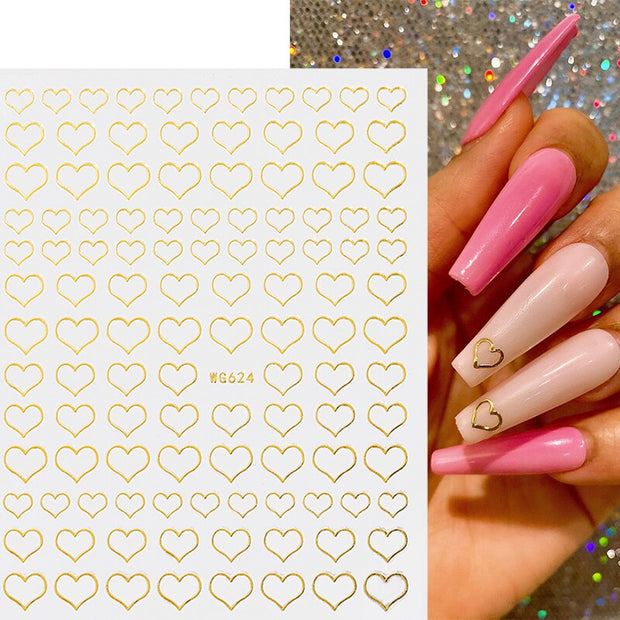 The New Heart Love Design Gold Sliver 3D Nail Art Sticker English Letter French Striping Lines Trasnfer Sliders Valentine Decor 0 DailyAlertDeals 01  