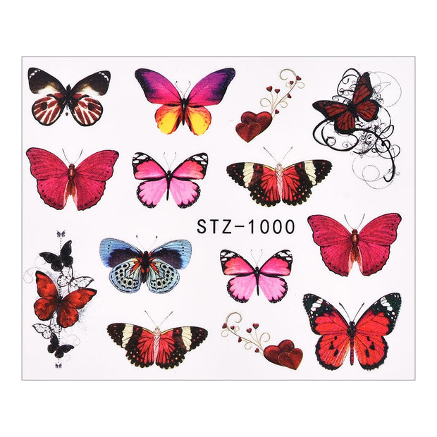 3D Watercolor Butterflies Sliders Nail Art Water Transfer Decal Sticker Blue Valentine&#39;s Day Nail Decoration Tattoo Manicure 0 DailyAlertDeals TA624  