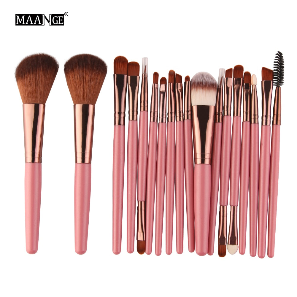 MAANGE 6/15/18/20Pcs Makeup Brushes Tool Set Cosmetic Powder Eye Shadow Foundation Concealer Blush Blending Beauty Make Up Brushes Makeup Brushes DailyAlertDeals   