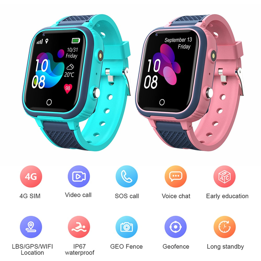 LT21 4G Smartwatch Kids GPS WIFI Video Call SOS IP67 Waterproof Camera Monitor Tracker Location Phone Watch Boys Girls Gifts 0 DailyAlertDeals   