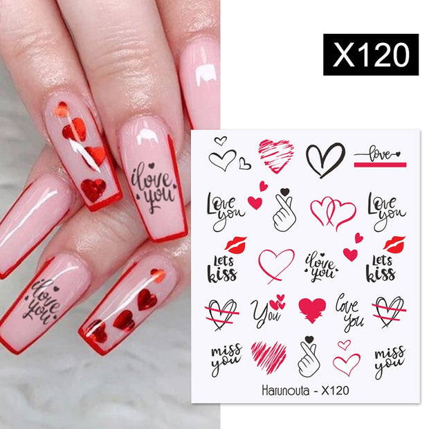 Harunouta Marble Blooming 3D Nail Sticker Decals Flower Leaves Transfer Water Sliders Abstract Geometric Lines Nail Watermark Nail Stickers DailyAlertDeals X120  