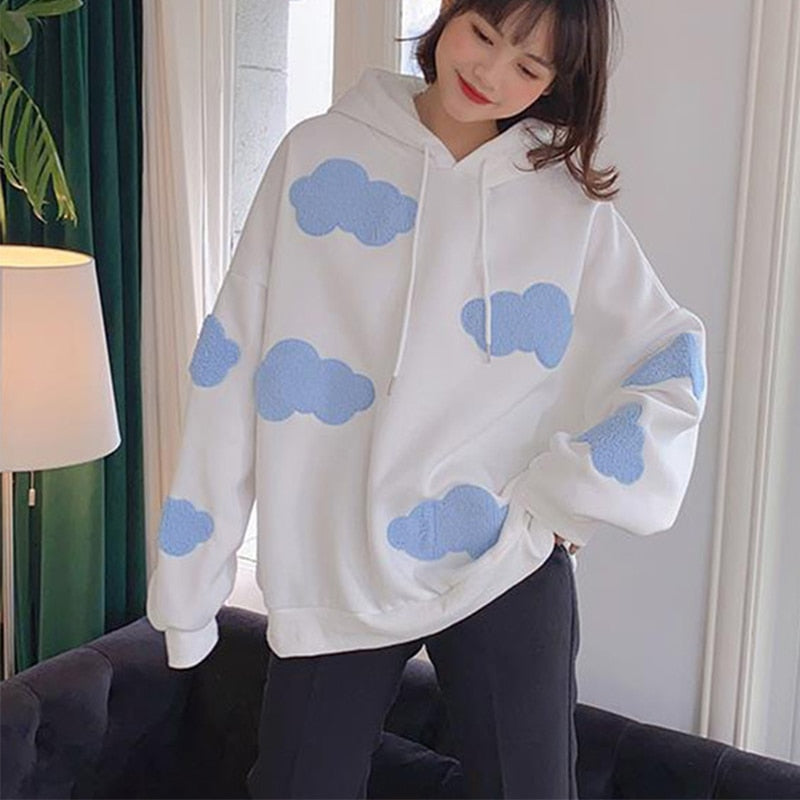 Autumn Winter Women Hoodies Thick Warm Female Fleece Hoodies Oversize Sweatshirt Tops Fashion Casual Ladies Girls Hooded Top 0 DailyAlertDeals white M 