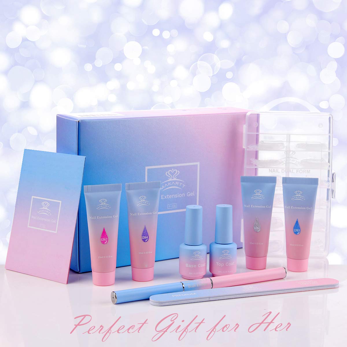 Makartt Jelly Glitter Poly Nail Gel Kit- Translucent Glitter Gel Nail Extension Gel Nail Enhancement Set for Beginner Manicure nail jelly glitter polish DailyAlertDeals   