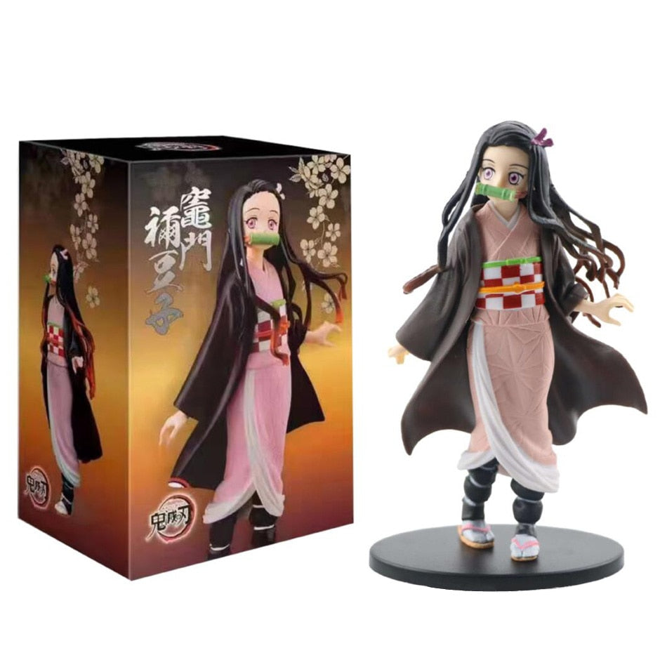 Anime Demon Slayer Figure Kamado Tanjirou Nezuko Action Figures PVC Model Toys Zenitsu Figurine Inosuke Kimetsu No Yaiba Figura Demon Slayer Figure DailyAlertDeals Nezuko With box  