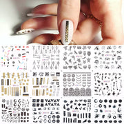 12 Designs Nail Stickers Set Mixed Floral Geometric Nail Art Water Transfer Decals Sliders Flower Leaves Manicures Decoration 0 DailyAlertDeals 16  