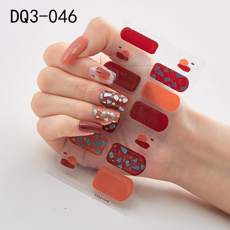 Lamemoria 1pc 3D Nail Slider Beauty Nail Stickers Shining Wave Line Decals Adhesive Manicure Tips Salon Nail Art Decorations nail decal stickers DailyAlertDeals DQ3-46  