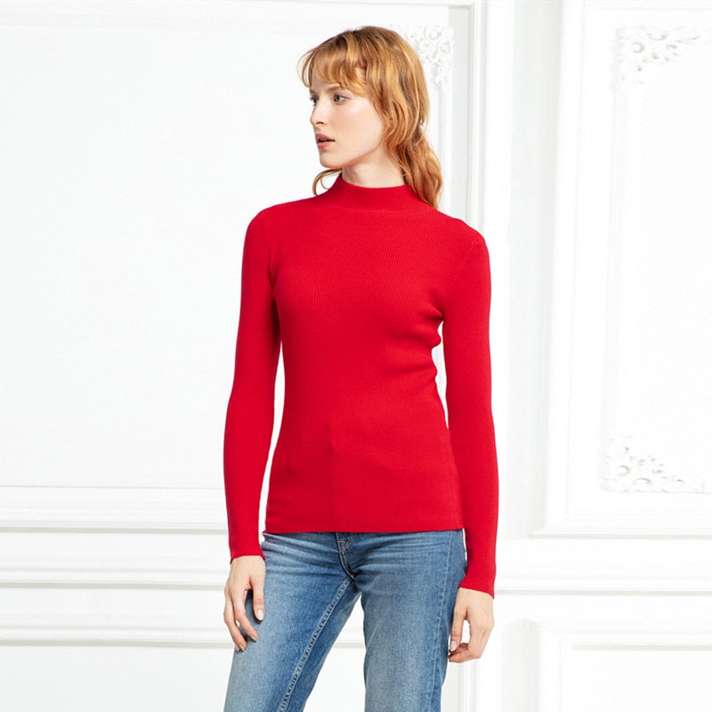 Women's Black turtleneck Soft Cozy Sweaters Slim Full Sleeve Multi-color Turtleneck Sweaters for Women winter turtleneck sweaters for women DailyAlertDeals   