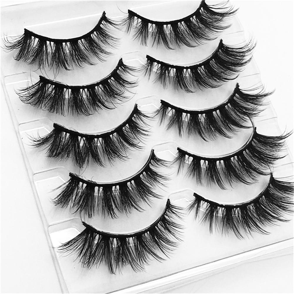 5/8 Pairs 20mm Mink Lashes 3D Natural False Eyelashes Fluffy Faux Mink Eyelashes Wispies Long Extension Eyelashes Pack Maquiagem  DailyAlertDeals 006 China 