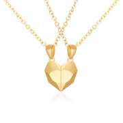 2Pcs/Lot Magnetic Couple Necklace Friendship Heart Pendant Distance Faceted Charm Necklace Women Valentine&#39;s Day Gift 2021 0 DailyAlertDeals 12  