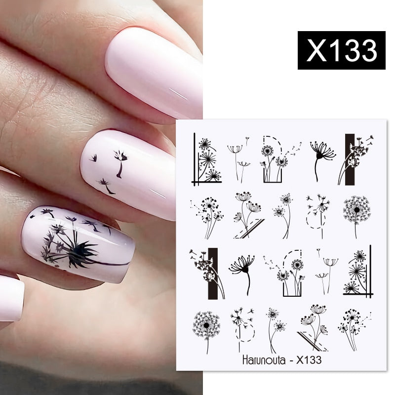 Harunouta Spring Simple Green Theme Water Decal Sticker Flower Leaf Tree Summer DIY Slider For Manicuring Nail Art Watermarks 0 DailyAlertDeals X133  