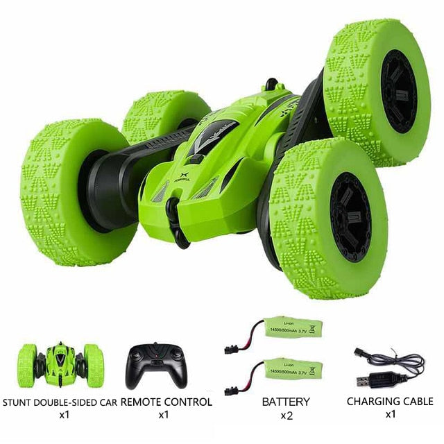 4WD RC Car 2.4G Radio Remote Control Car 1:24 Double Side RC Stunt Cars 360° Reversal Vehicle Model Toys For Children Boy RC Stunt Cars 360° Reversal Vehicle Model Toys For Children Boy DailyAlertDeals S628 Green 2B United States 